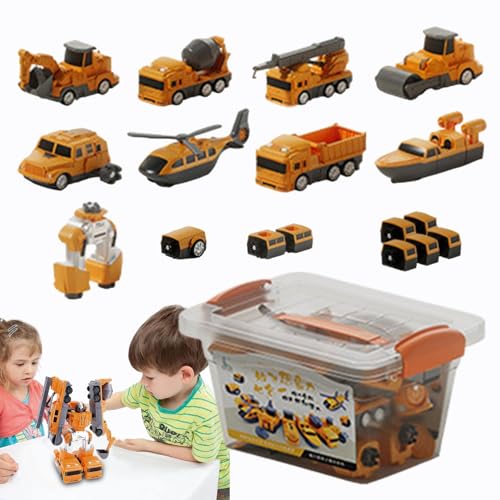 Krujecnt Spielzeug zum Verwandeln von Fahrzeugen, Spielzeugauto zum Verwandeln - Magnetische Kinderfahrzeuge, zusammengebautes Konstruktionsspielzeug - Sammelfahrzeuge, Blöcke, frühes Lernspielzeug von Krujecnt
