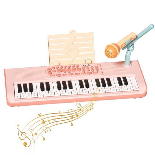 Krujecnt Tastaturklavier für Kinder | 37 Tasten Elektronisches Musikinstrument Piano | Musikalisches Lernspielzeug für Anfänger, Kinder, und Mädchen von Krujecnt