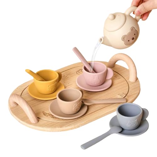Krujecnt Tea Party Set Für Kinder - Mit Silikon Tassen Messlöffel,Pädagogisches Lernspielzeug Rollenspiel Für Kinder Ab 3 Jahren Krujecnt Tea Party Set Für Kinder - Mit Silikon Tassen Messlöffel,Pädagogisches Lernspielzeug Rollenspiel Für Kinder Ab 3 Jahren von Krujecnt