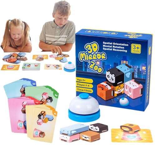 Krujecnt Tierpuzzle,Tierpuzzle für Erwachsene, Lern-Matching-Puzzle, Papierpuzzle für Kinder, pädagogisches -Spielzeug, lustiges -Spiegeltier-Puzzlespielzeug für Kinder über 3 Jahre von Krujecnt