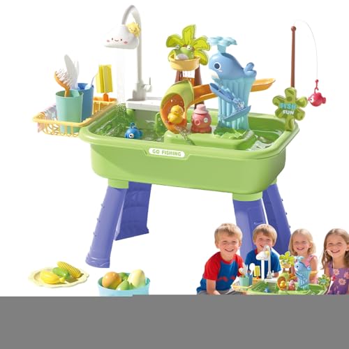 Krujecnt Wasseraktivitätstisch | Sand Und Wasser Spieltisch - Sinnesförderndes Lernspielzeug Mit Pumpe Für Zuhause Garten Förderung Der Hand-Augen-Koordination Spielspaß Draußen Krujecnt Wasseraktivitätstisch | Sand Und Wasser Spieltisch - Sinnesförderndes Lernspielzeug Mit Pumpe Für Zuhause Garten Förderung Der Hand-Augen-Koordination Spielspaß Draußen von Krujecnt