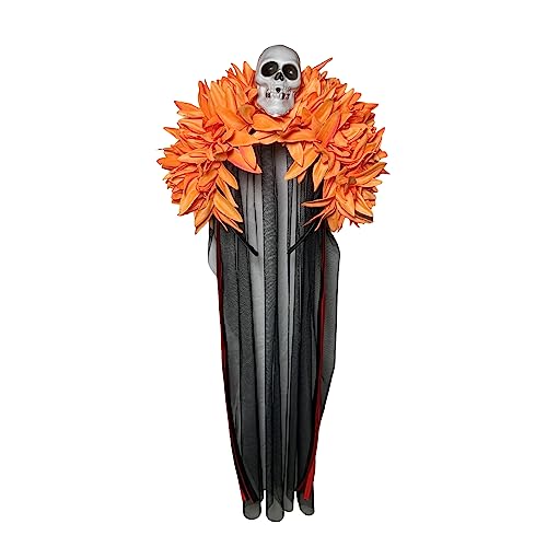 Ksikdeg Lange Spitze Schädel Kopf Blume Stirnband Damen Halloween Party Kostüm für Hochzeit Schule Abend Party Zubehör von Ksikdeg