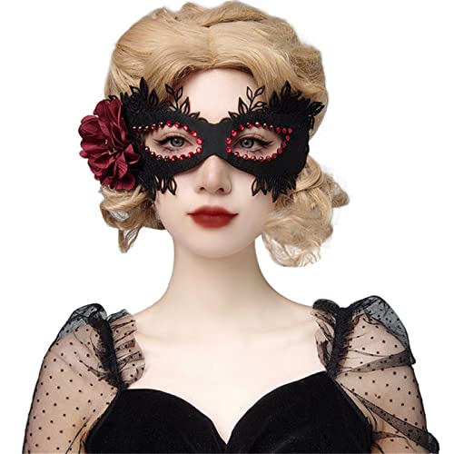 Ksikdeg Modische Strass-Party für Damen, Maskerade, Mädchen, Blume, halbes Gesicht, Halloween von Ksikdeg