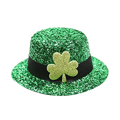 Ksikdeg St. Patrick Haarspange mit glitzerndem grünem Hut, Haarnadel, Karneval, Feier, Haarspange für Erwachsene und Kinder von Ksikdeg