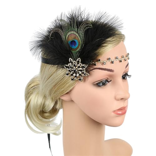 Ksikdeg Vintage 1920er Jahre Flapper Stirnband GatsbyParty Kostüm Zubehör für Damen Strass Kopfschmuck Maskerade Party Kopfschmuck von Ksikdeg