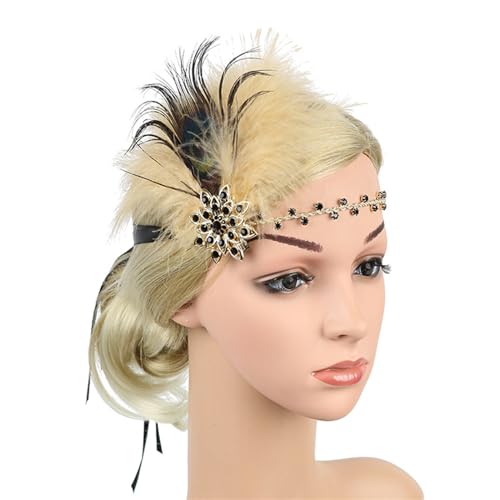 Ksikdeg Vintage 1920er Jahre Flapper Stirnband GatsbyParty Kostüm Zubehör für Damen Strass Kopfschmuck Maskerade Party Kopfschmuck von Ksikdeg