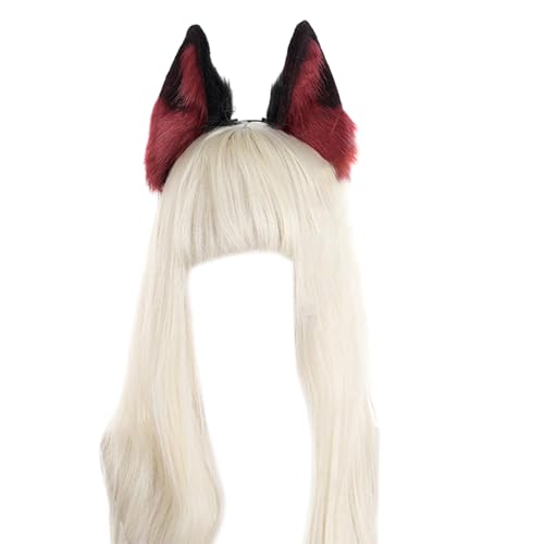 Ksikdeg Wolf Ohr Stirnband Kätzchen Mädchen Cosplay Zubehör Ohren Fursuit Maskerade Halloween Cosplay Party von Ksikdeg