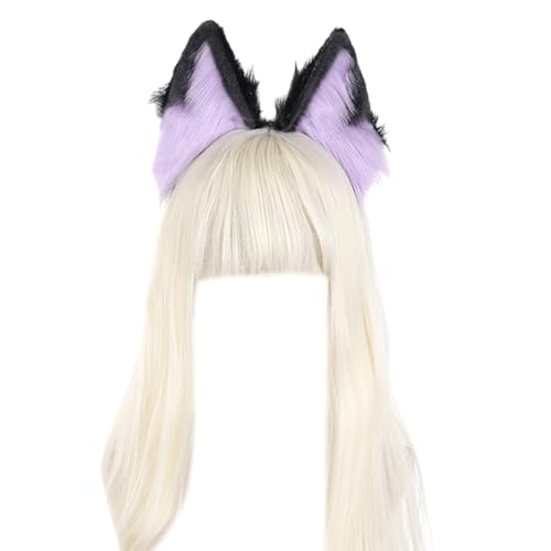 Ksikdeg Wolf Ohr Stirnband Kätzchen Mädchen Cosplay Zubehör Ohren Fursuit Maskerade Halloween Cosplay Party von Ksikdeg