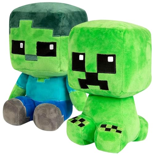 2 Stück Creeper Plüschfigur, M-iNe Craft Plüschtiere, Kawaii Kuscheltier Creeper Charaktere Puppe,Home Dekor Cartoon Stofftier Spielzeug Gefüllte für Fans Kinder,zum Spielen, Sammeln & Kuschel A von Ksopsdey