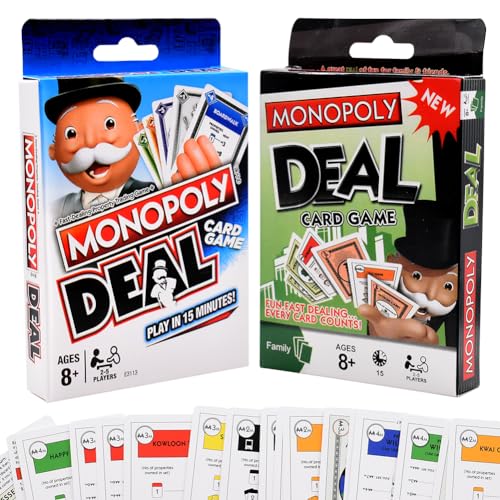 Ksopsdey 2 stück Monopol-y Brettspiele，Monopol-y Kartenspiel ， Reisespiel-Kartenspiel,Unterhaltsame Kartenspiel Spiel für Familien und Kinder ab 7 Jahren,Mehrfarbig von Ksopsdey