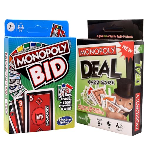 Ksopsdey Monopol-y Kartenspiel ，2pcs Brettspiele ， Deal & Bid Kartenspiel,Familienspiel und Gesellschaftsspiel,Strategiespiel für Familien und Kinder ，Abwechslungsreicher Spielablauf，ab 7Jahren von Ksopsdey