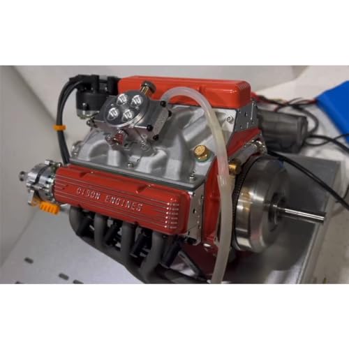 Ktyio CISON V8 Benzinmotor, Small-Block 44CC 1/6 Maßstab wassergekühlt OHV 4-Takt Verbrennungsmotor Modell, Physik Mechanik Experiment Lehrinstrument (KIT Version/Rot) von Ktyio