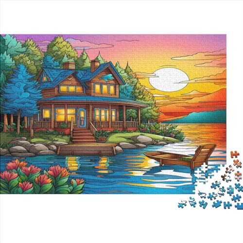 Canoe Lake Puzzle 1000 Teile Puzzles Für Erwachsene Lernspiel Herausforderungsspielzeug 1000-teilige Puzzlespiel Für Erwachsene Kinder Puzzel 1000pcs (75x50cm) von KuangGeKG