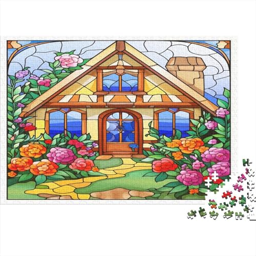 Mountain Village Cottage Puzzlespiel 1000 Teile Puzzle Für Erwachsene Und Kinder Ab 14 Jahren, Puzzle-Motiv Erwachsenen Puzzlespiel Puzzel 1000pcs (75x50cm) von KuangGeKG