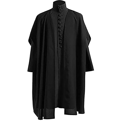 Kuberas Professor Snape Kostüm Erwachsene Männer Magier Anzug Deluxe Cosplay Outfit Schwarzer Mantel Snape Cape Halloween Cosplay Kostüm von Kuberas