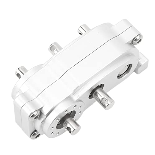 Kufoo Getriebe 60 x 36,5 x 24 mm, 2 Geschwindigkeitsstufen, RC Getriebe 313 mm, Radstand CNC gefräst, Aluminiumlegierung für SUV (Silber) von Kufoo