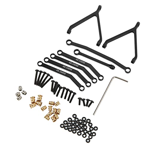 Kufoo RC Rahmenleisten, RC Aufhängungsverbindungen Aluminiumlegierung Geringes Gewicht Stabile Leistung Hochfester Ersatz für RC 1/24 Kettenauto (Schwarz) von Kufoo