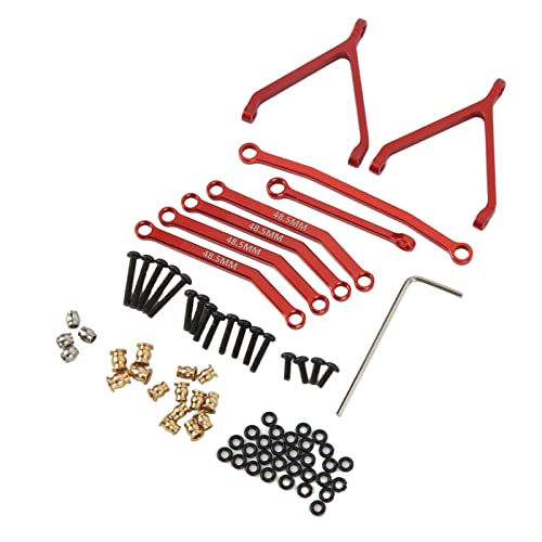 Kufoo RC Rahmenleisten, RC Suspension Links, Aluminiumlegierung Geringes Gewicht Stabile Leistung Hochfester Ersatz für RC 1/24 Kettenauto (Rot) von Kufoo