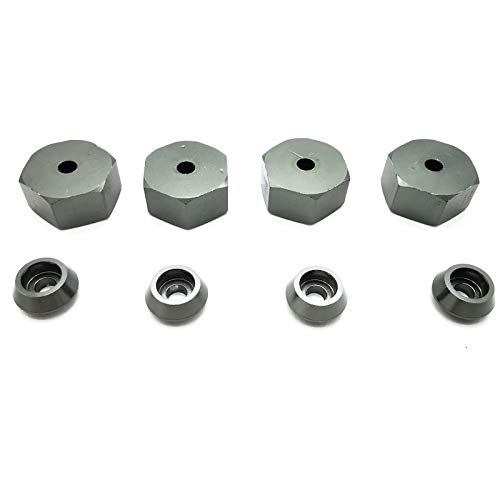 Kufughty 4 STÜCKE 5 Mm Bis 12 Mm Metall-Kombinierer-Radnaben-Sechskantadapter für D12 C24 C34 B24 B36 MN D90 D99 RC-Auto-Upgrade-Teile, Titanfarbe von Kufughty