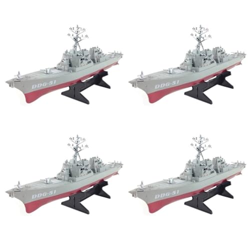 Kufughty 4X Guided Missile Schiffsmodell Statisches Spielzeug mit Ausstellungsstand Kriegsschiff Modell DIY Lernspielzeug Hobbys Kinder Geschenk von Kufughty