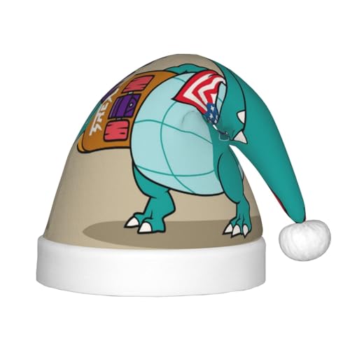 Kuilepa Cool Dino Weihnachtsmütze mit Skateboard-Druck, Weihnachtsmütze für Kinder, bequeme Unisex-Weihnachtsmützen für Weihnachten, Neujahr, Feiertage, Partyzubehör Kuilepa Cool Dino Weihnachtsmütze mit Skateboard-Druck, Weihnachtsmütze für Kinder, bequeme Unisex-Weihnachtsmützen für Weihnachten, Neujahr, Feiertage, Partyzubehör von Kuilepa