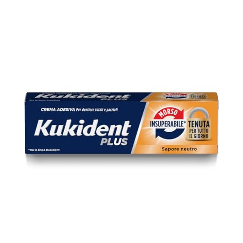 Kukident Plus Haftcreme Siegel, Zahnkleber für Total und Teilzahn, 3 Packungen à 35 g, neutraler Geschmack, Anti-Leck-Technologie von Kukident