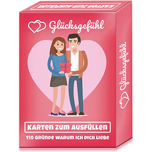 Glücksgefühl - Karten zum Ausfüllen für Paare - Paar-Spiel für eine wunderbare gemeinsame Zeit - Geschenk für Sie und Ihn (110 Karten, Liebesbotschaften) von Kulinu