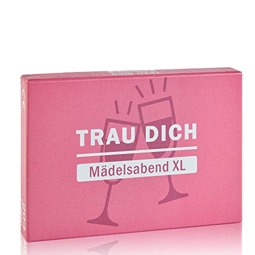 Kulinu TRAU Dich - Mädelsabend XL - Eines der besten Geschenke für Frauen - Lustiges Spiel mit verrückten und interessanten Fragen für Deine Freundinnen - Geschenkideen Geschenk Gesellschaftsspiel von Kulinu