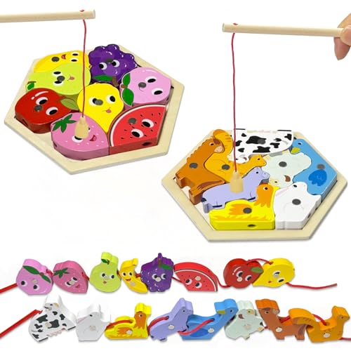 Kulveanju Magnetisches Angelspiel Montessori Spielzeug ab 2 Jahre, Kinderspielzeug 3 in 1 Holzspielzeug: Magnetspiel, Fädelspiel, Puzzle, Lernspiele Motorikspielzeug, Geschenk Jungen Mädchen 3 Jahre Kulveanju Magnetisches Angelspiel Montessori Spielzeug ab 2 Jahre, Kinderspielzeug 3 in 1 Holzspielzeug: Magnetspiel, Fädelspiel, Puzzle, Lernspiele Motorikspielzeug, Geschenk Jungen Mädchen 3 Jahre von Kulveanju