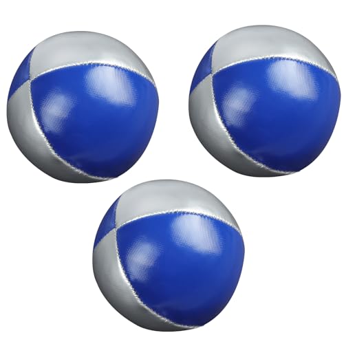 Jonglierbälle Kinderfür Erwachsene mit Aufbewahrungsbeutel, Zirkus Spielzeug für Anfänger Professionelles, 3 Stück Set Juggling Balls (5 X 5cm, 60g, Splitter-Blau) von Kungfu Mall