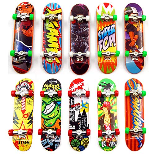 Kungfu Mall 10 Stück Mini Finger Skateboard Spielzeug Deck Truck Griffbrett Junge Kind Spielzeug Kinder Griffbretter (10 Stück) von Kungfu Mall