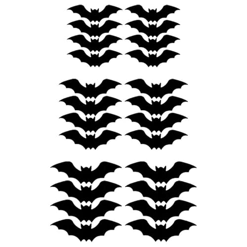 Kuntesetty 24 Stück Wandtattoo Fledermaus 3D Halloween Wandaufkleber PVC Dekoration mit Lichteffekt für Wohnzimmer Büro Party Fenster, 24 StÜcke Kuntesetty 24 Stück Wandtattoo Fledermaus 3D Halloween Wandaufkleber PVC Dekoration mit Lichteffekt für Wohnzimmer Büro Party Fenster, 24 StÜcke von Kuntesetty