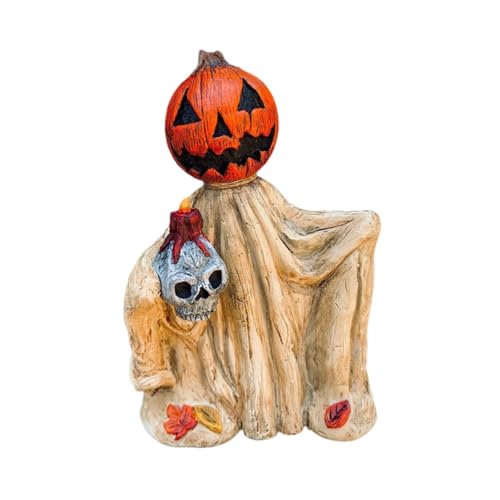 Kuntesetty Kürbiskopf-Umhang-Zauberer, Halloween-Miniaturfigur, Kunstharz, kreative Halloween-Basteldekoration für Partys, Autoregal, GELB von Kuntesetty