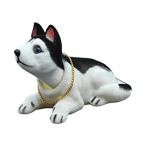 Kuntesetty Lustige Hunde Figur für Auto Dekoration Wackelkopf Modell, Husky von Kuntesetty