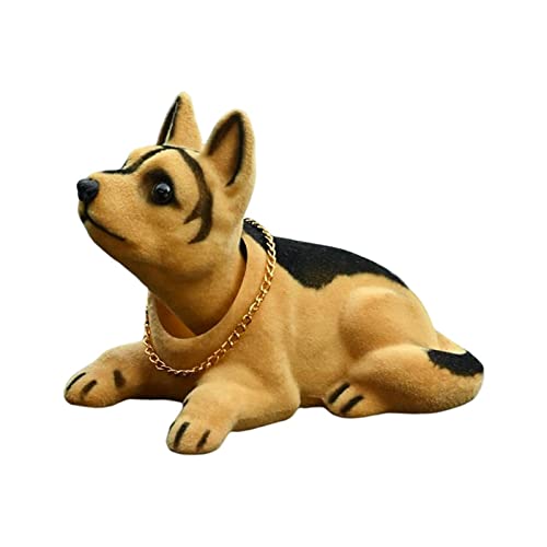 Kuntesetty Lustige Hunde Figur für Auto Dekoration Wackelkopf Modell, Schäferhund von Kuntesetty