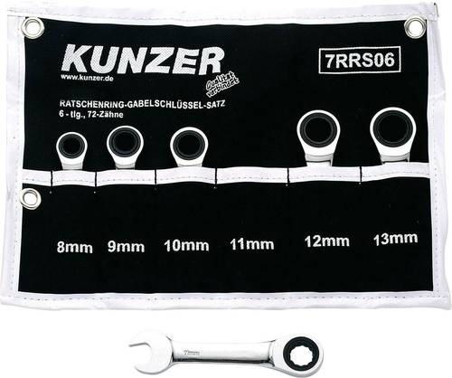 Kunzer 7RRS06 Knarren-Ring-Maulschlüssel-Satz 6teilig Schlüsselweite (Metrisch) 8 - 13mm von Kunzer