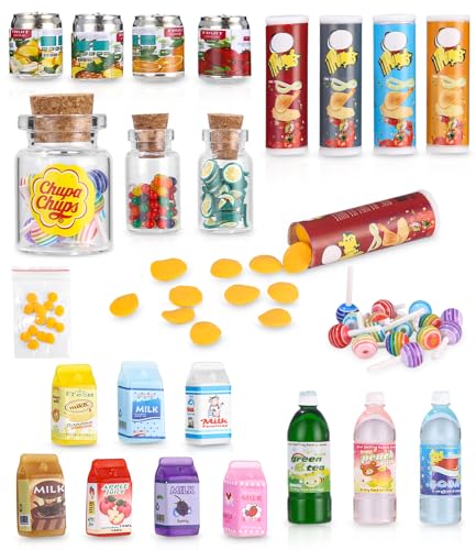 Kureny Miniatur Essen und Trinken,Miniatur Lebensmittel Set,21 Stück Miniatur Weihnachten Süßigkeiten und Trinken Set für Weihnachtsmarkt für Wichteltür Deko und 1:12 Puppenhaus Kureny Miniatur Essen und Trinken,Miniatur Lebensmittel Set,21 Stück Miniatur Weihnachten Süßigkeiten und Trinken Set für Weihnachtsmarkt für Wichteltür Deko und 1:12 Puppenhaus von Kureny