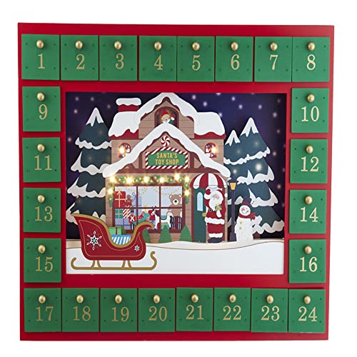 Kurt S. Adler Batteriebetriebener Weihnachtsmann Toy Shop Adventskalender, 36 cm, mehrfarbig von Kurt S. Adler