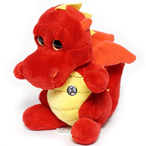 Drache Kuscheltier rot sitzend Plüschtier Dragon Plüschdrache YASUR von Kuscheltiere.biz