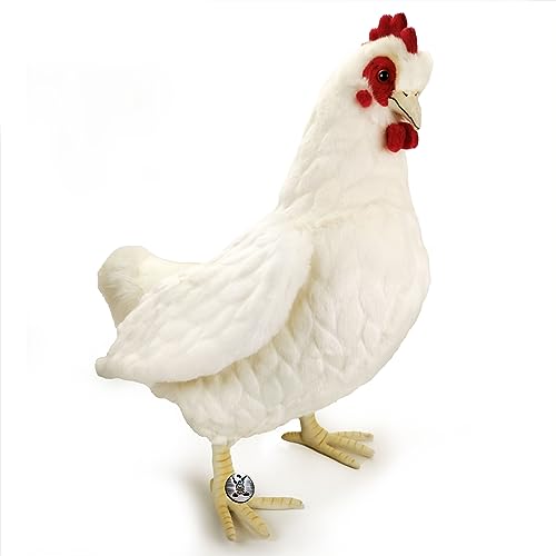 Kuscheltiere.biz Huhn Premium Plüschtier Weiss Vogel Dekotier 39 cm Blenda von Kuscheltiere.biz