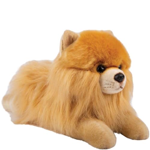 Pomeranian Spitz Kuscheltier Hund liegend Plüschhund Plüschtier Leander von Kuscheltiere.biz