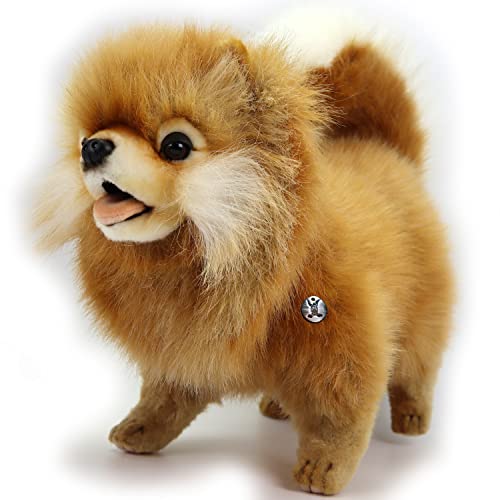 Zwergspitz Premium Hund Pomeranian braun Sammeltier Plüschtier Dekotier PRISCO - Kuscheltiere*biz von Kuscheltiere.biz