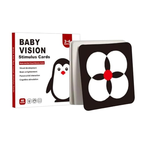 Kustimantu Baby visuelle Stimulationskarten, Baby Vision Stimulation | Kleinkindlernkarten hoher Kontrast - Visuelle Stimulation Lernaktivität Flashkarte für Kinder 0-3 von Kustimantu