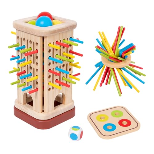 Kustimantu Brettspiel aus Holz für Lernspielzeug mit bunten Stäben, Würfeln und Ballen, Geduldstraining, Feinmotorik, für Mädchen und von 2 bis 6 Jahren Kustimantu Brettspiel aus Holz für Lernspielzeug mit bunten Stäben, Würfeln und Ballen, Geduldstraining, Feinmotorik, für Mädchen und von 2 bis 6 Jahren von Kustimantu