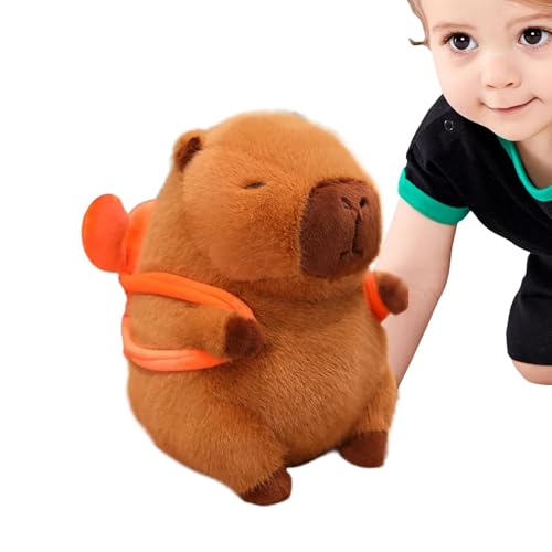 Kustimantu Capybara ausgestopftes Tier, Stofftier Capybara | Netter Begleiter für Kinderschlafzimmer - Nettes kleines Capybara -Spielzeug mit abnehmbarem Rucksack, Plüschpuppe für Kinder und von Kustimantu