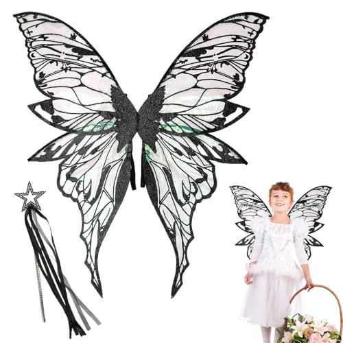 Kustimantu Feenflügel für Mädchen | Feenkostümflügel – Zubehör für Halloween-Kostüm für Show und Cosplay Kinder Kustimantu Feenflügel für Mädchen | Feenkostümflügel – Zubehör für Halloween-Kostüm für Show und Cosplay Kinder von Kustimantu