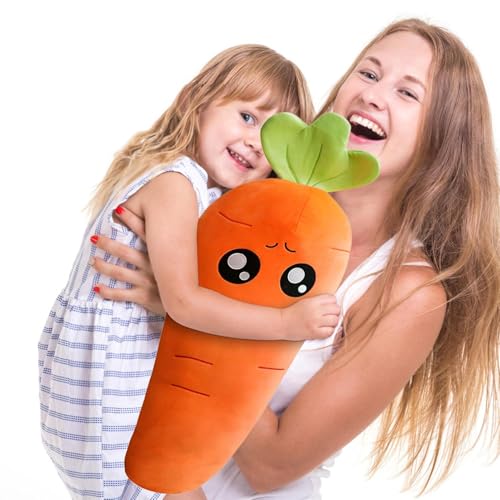Kustimantu Karotten Stofftiere | 17,71 Zoll Karotten-Plüsch-Stofftier mit süßem Lächelngesicht | Stimulierungs-Gemüse-Ornament für Frühling, Herbst, Thanksgiving, Ernte, Home-Party-Dekoration Kustimantu Karotten Stofftiere | 17,71 Zoll Karotten-Plüsch-Stofftier mit süßem Lächelngesicht | Stimulierungs-Gemüse-Ornament für Frühling, Herbst, Thanksgiving, Ernte, Home-Party-Dekoration von Kustimantu