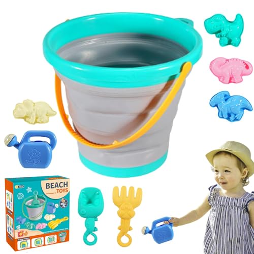 Kustimantu Kinder Beachspielzeug, Strandspielzeug für Kinder | 8X Sand Bucket Set - Outdoor -Vorräte, Hinterhofspiel, Partyzubehör, Beach -Tool -Kit für Mädchen im Alter von 3+ von Kustimantu