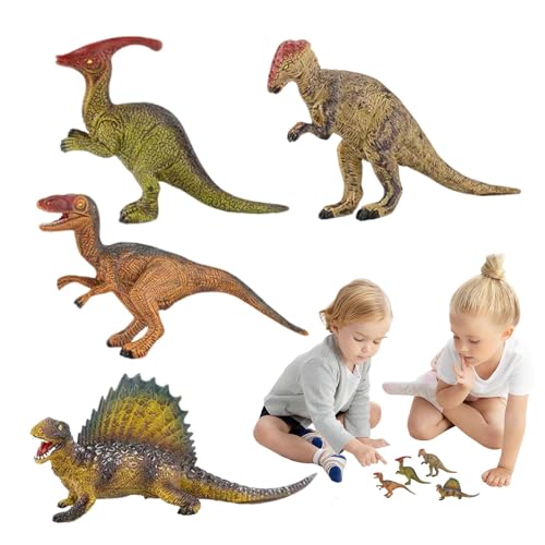 Kustimantu Kleine Dinosaurierspielzeug, Dinosaurierspielzeug für Kinder, Packung von 4 tragbaren Dinosaurier -Figur -Modellen, Sammlerminiaturen, realistische Kuchen -, Tierfiguren, Ostereierfüller von Kustimantu