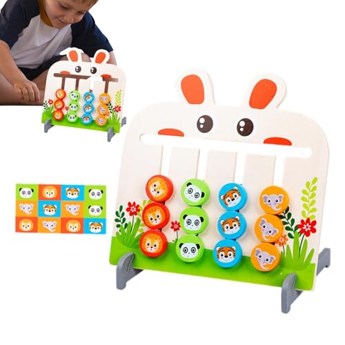 Kustimantu Lernspielzeug Folienrätsel, Farbschieber -Puzzle - Bunny Design Logic Game für Kinder,Versammlungs- und Entwirrungsrätsel, Logikspiel für Kinder, Bildungsholz für Reisen von Kustimantu